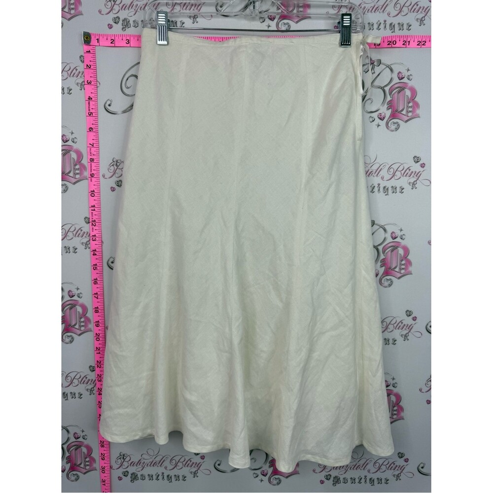 le chateau linen white skirt Cream A-Line Skirt